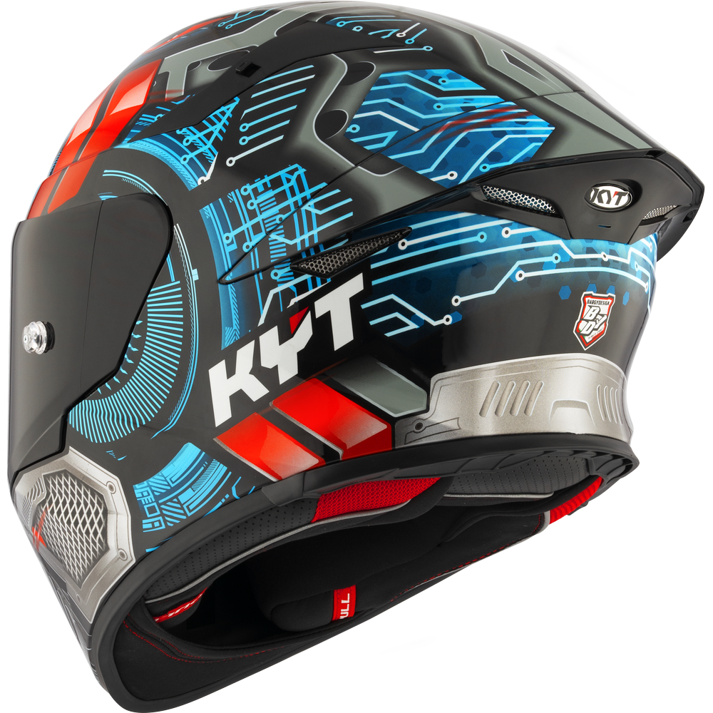 Motorcycle full face helmet black blue red grey electro hi tech synchrotron graphical - ece / ISI 