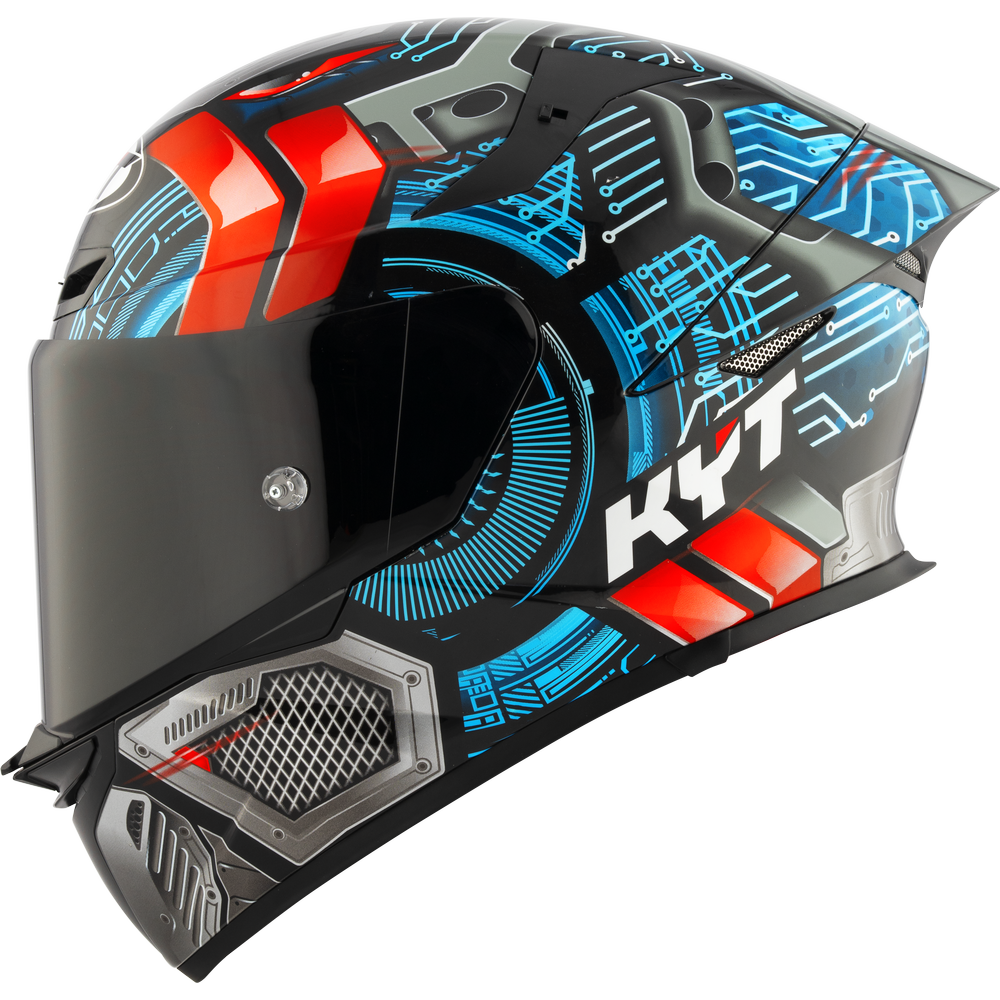 Motorcycle full face helmet black blue red grey electro hi tech synchrotron graphical - ece / ISI 