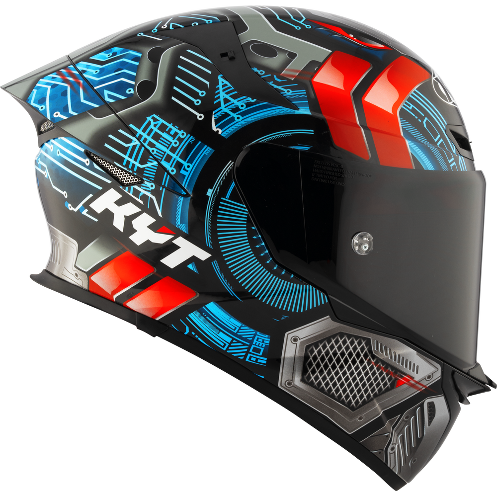 Motorcycle full face helmet black blue red grey electro hi tech synchrotron graphical - ece / ISI 