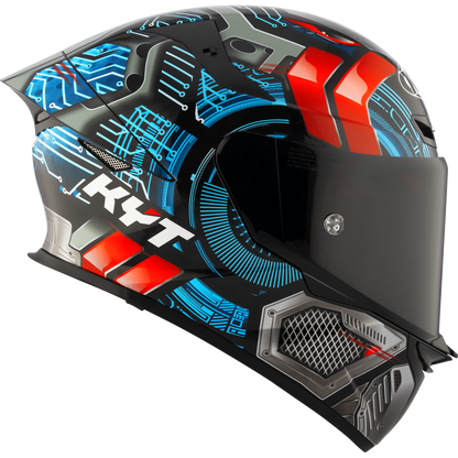 Motorcycle full face helmet black blue red grey electro hi tech synchrotron graphical - ece / ISI 