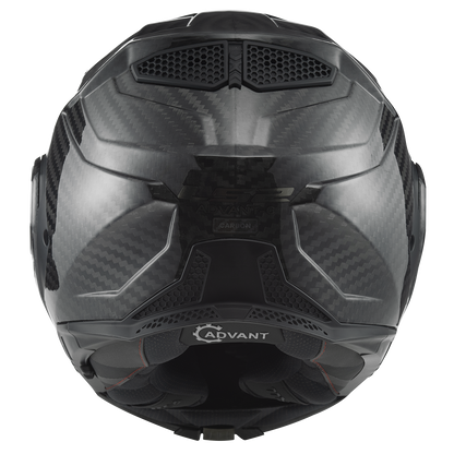 Motorcycle carbon fiber modular helmet with sun visor black gloss 