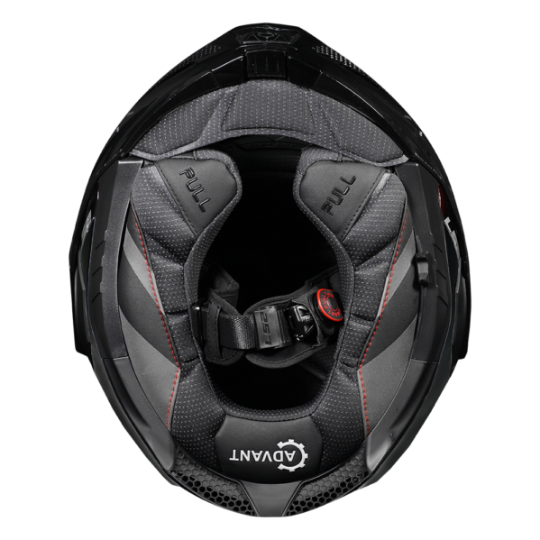 Motorcycle carbon fiber modular helmet with sun visor black gloss 