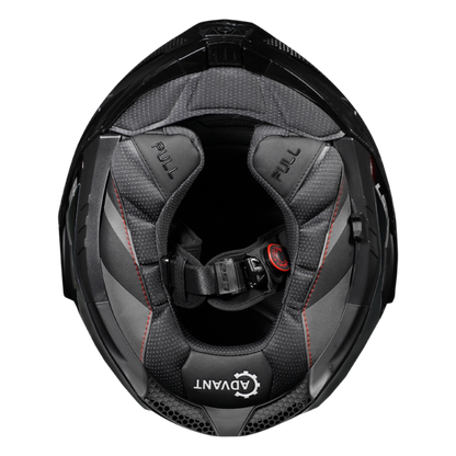 Motorcycle carbon fiber modular helmet with sun visor black gloss 