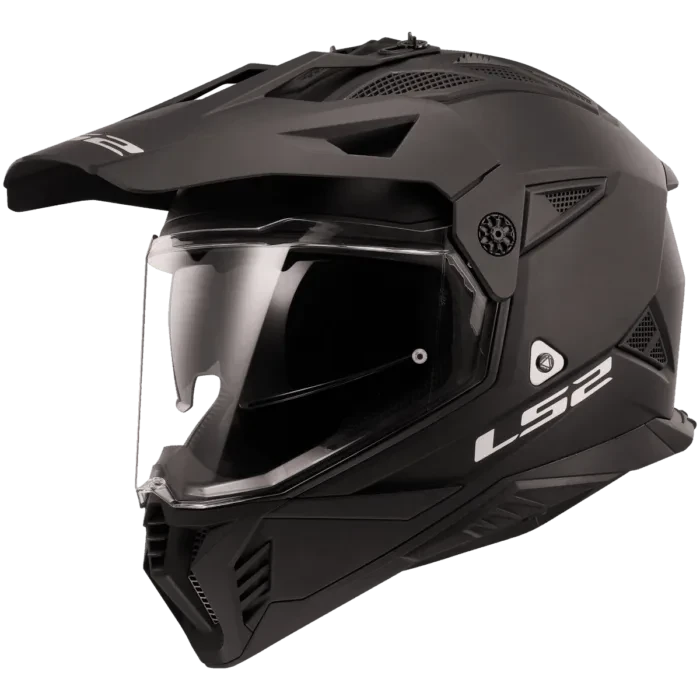 Motorcycle full face ADV/Off roading helmet matt black by LS2