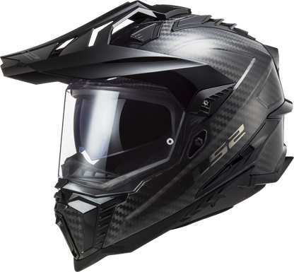 Motorcycle full face adventure trail helmet with peak carbon fiber