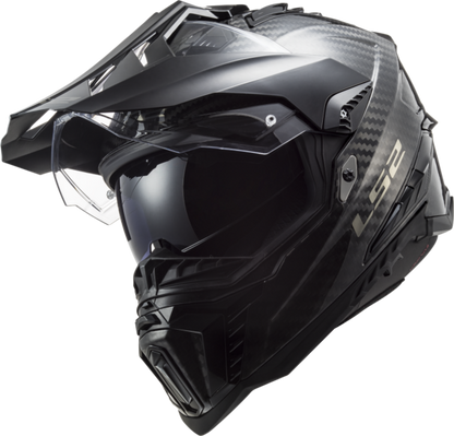 Motorcycle full face adventure trail helmet with peak carbon fiber