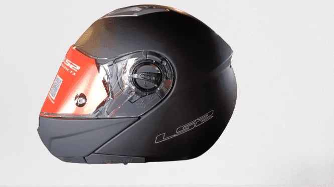 Motorcycle modular flip-up helmet black LS2 