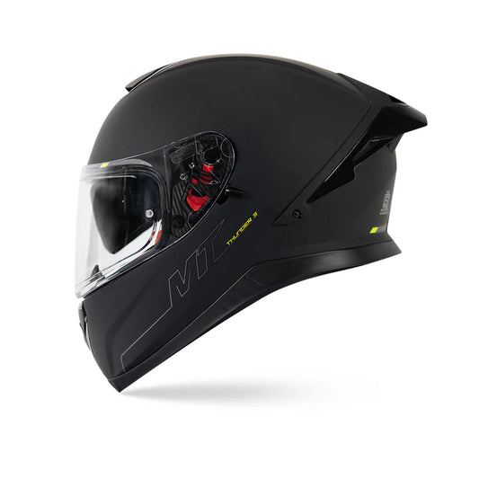 Motorcycle full face helmet matte black - sun visor, ece 22.06, dot, isi
