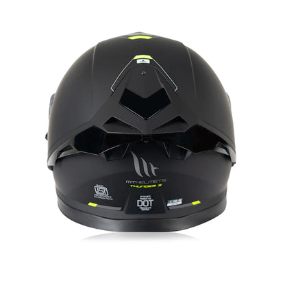 Motorcycle full face helmet matte black - sun visor, ece 22.06, dot, isi