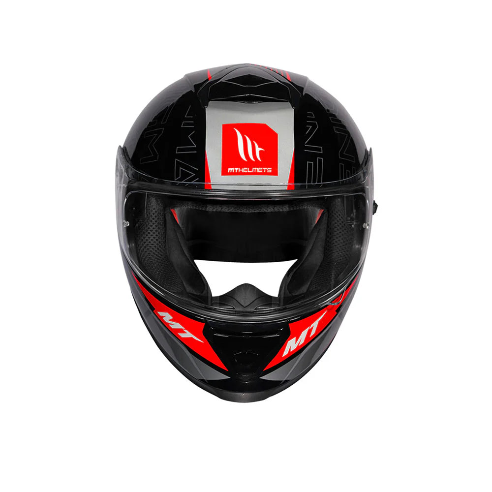 Motorcycle full face helmet gloss black grey with red outline decal - sun visor, ece 2.06, dot
