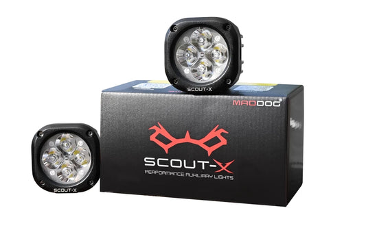 Motorcycle fog/aux lights square black 4800 lumens