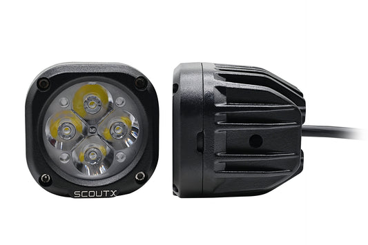 Motorcycle fog/aux lights square black 4800 lumens