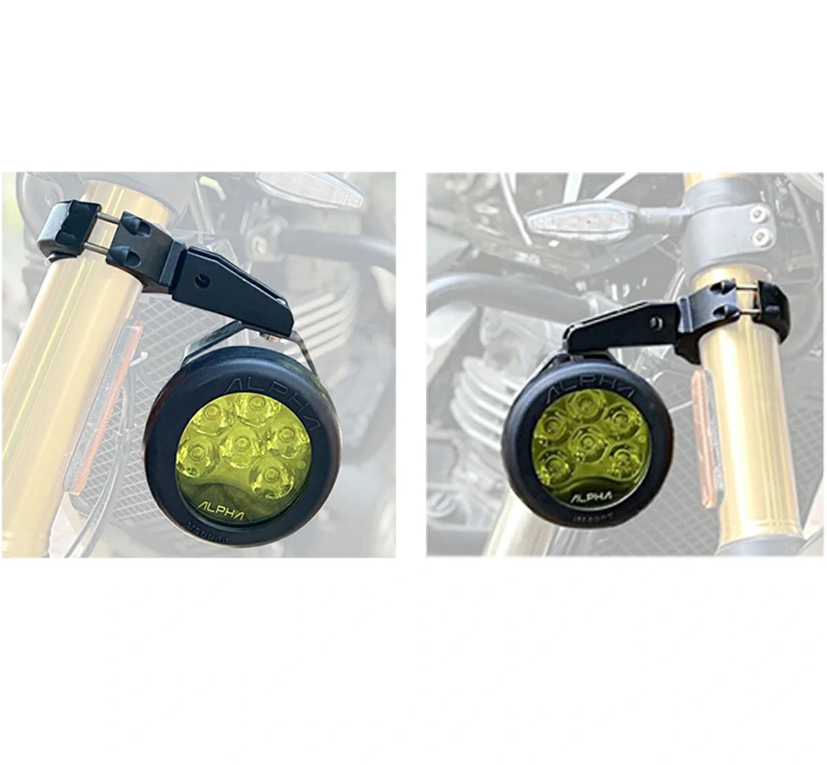 Motorcycle fog/aux light fork mount black by maddog lights 