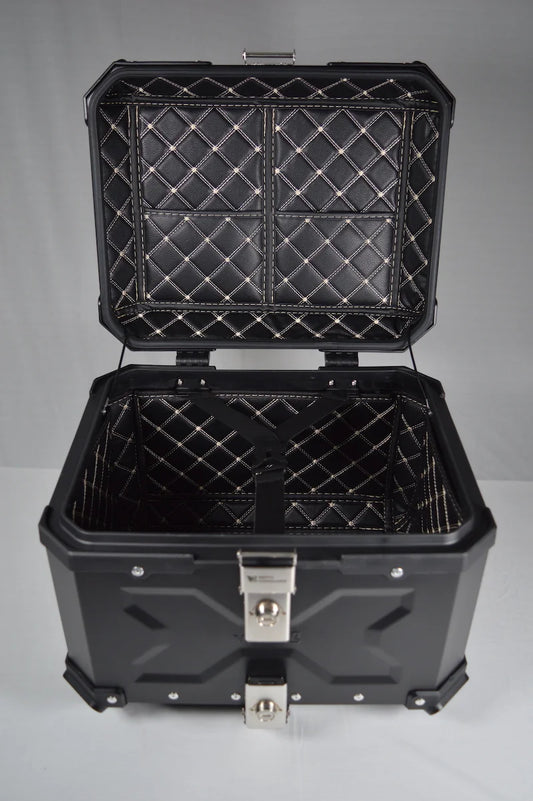 Motorcycle luggage top box black with aluminium built 45 litres