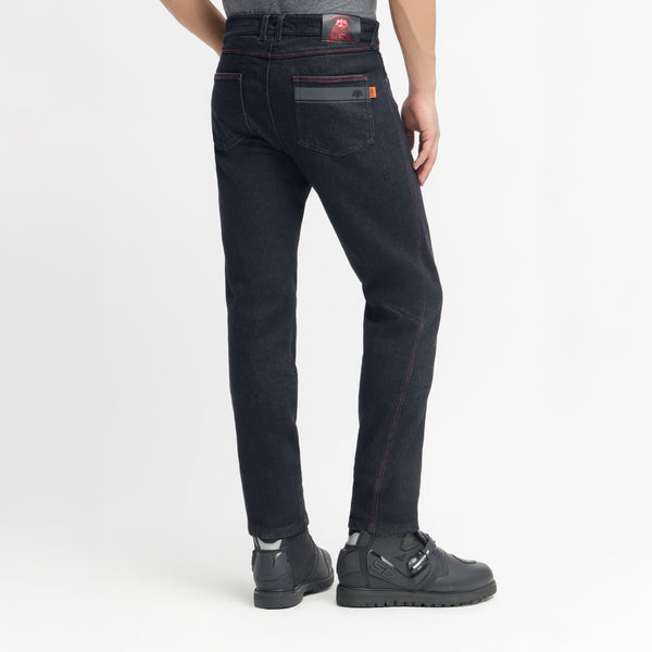 Motorcycle riding denim with armalith tough denim D3O armour asphalt black colour 