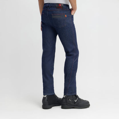 Motorcycle riding denim with armalith tough denim D3O armour dark blue colour 