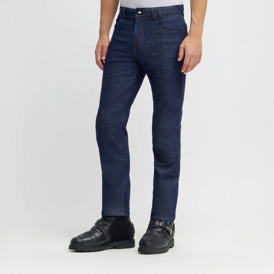 Motorcycle riding denim with armalith tough denim D3O armour dark blue colour 