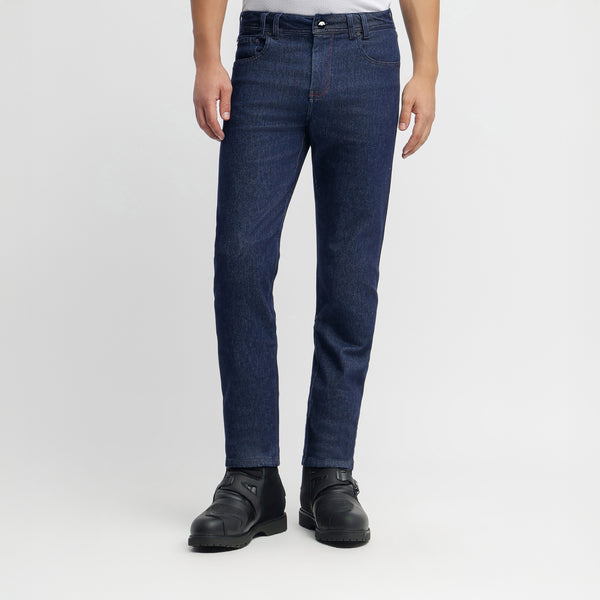 Motorcycle riding denim with armalith tough denim D3O armour dark blue colour 