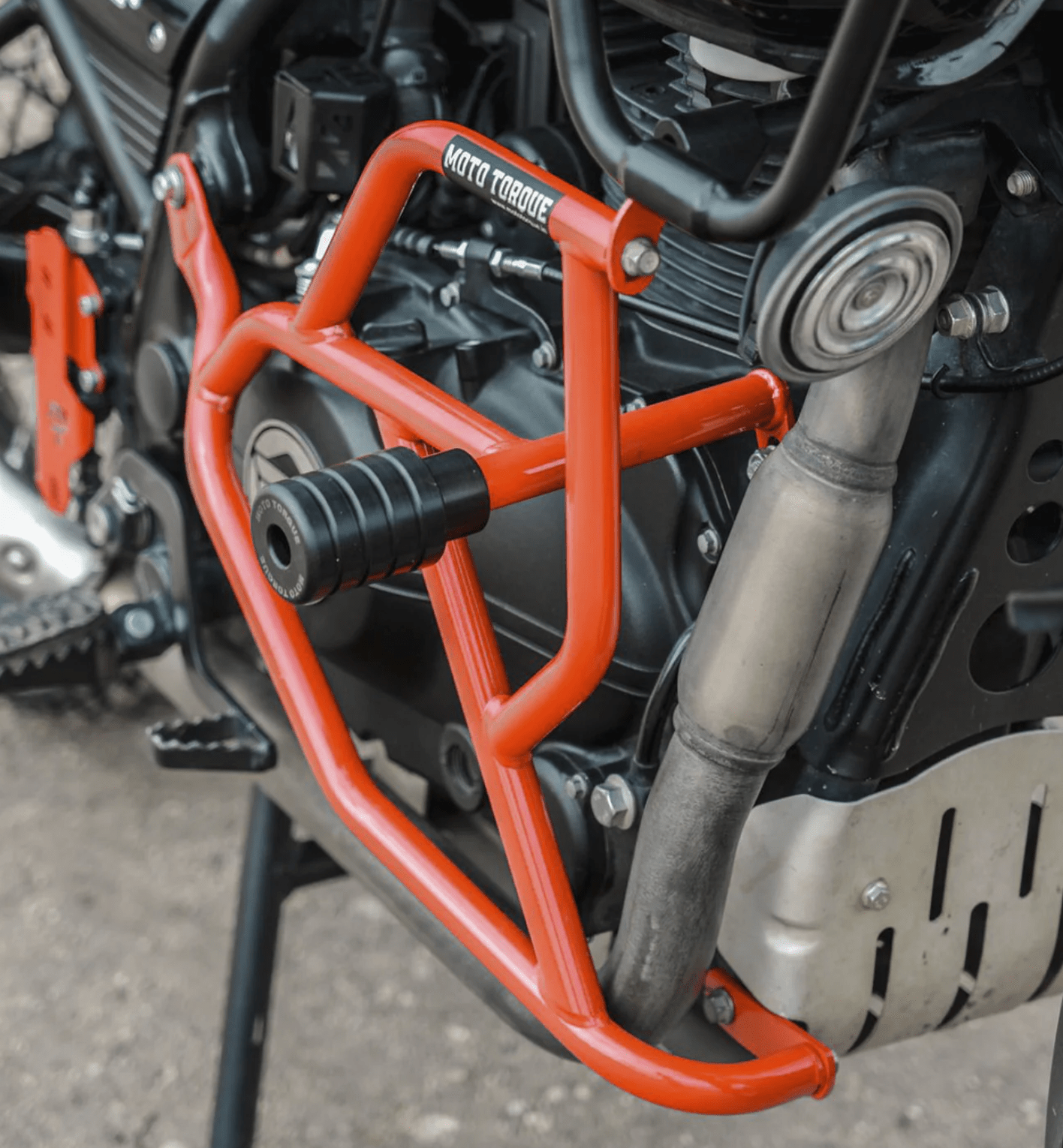 Motorcycle red crash guard for Himalayan 411 Royal enfield