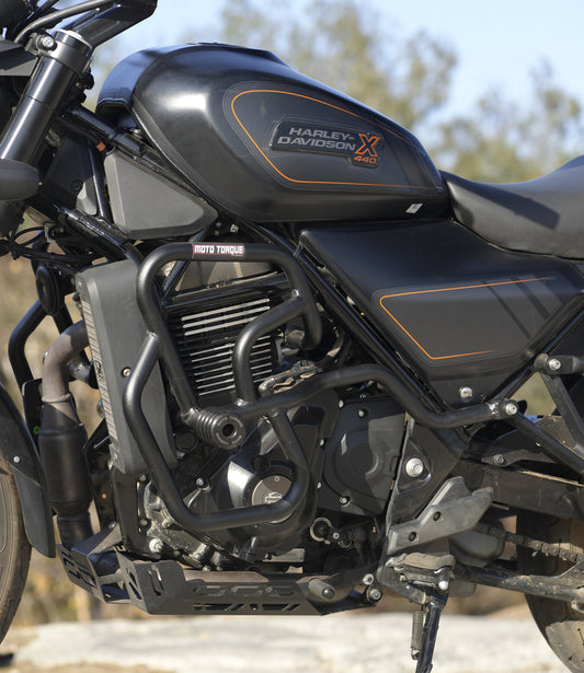Motorcycle crash guard black for harley davidson x440
