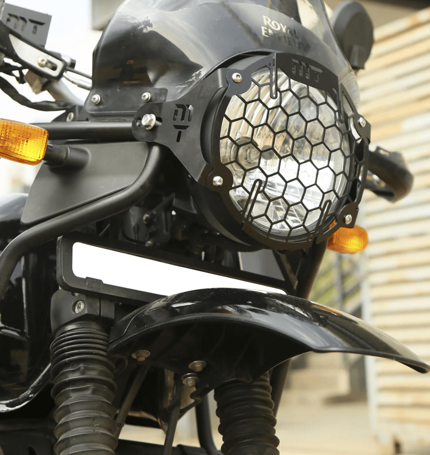 Motorcycle headlight grill for himalayan 411 royal enfield black 