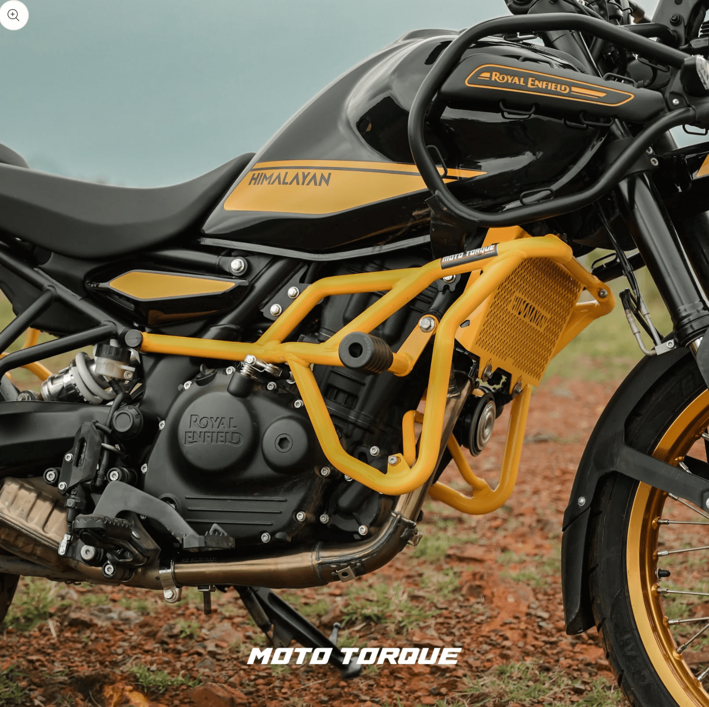 Motorcycle crash guard yellow for royal enfield himalayan 450 