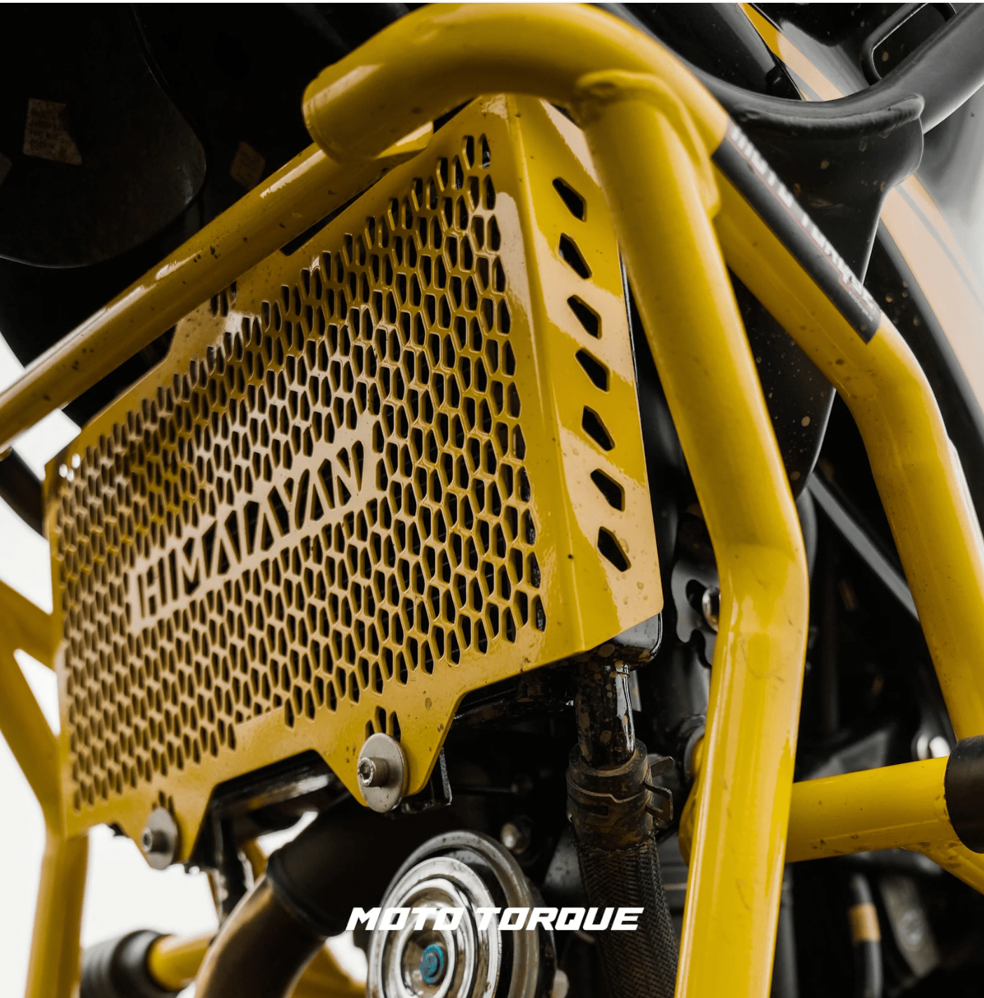 Motorcycle radiator guard yellow for royal enfield himalayan 450 