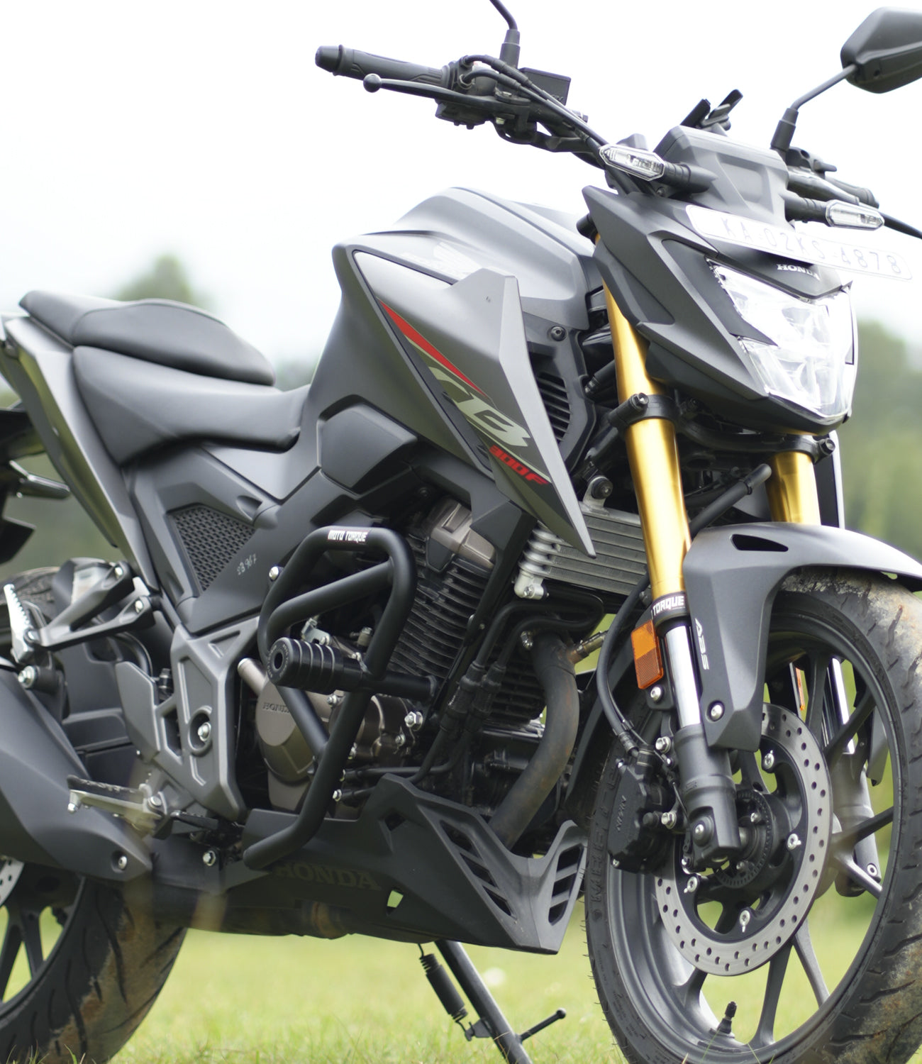 Motorcycle crash guard black for honda cb300f