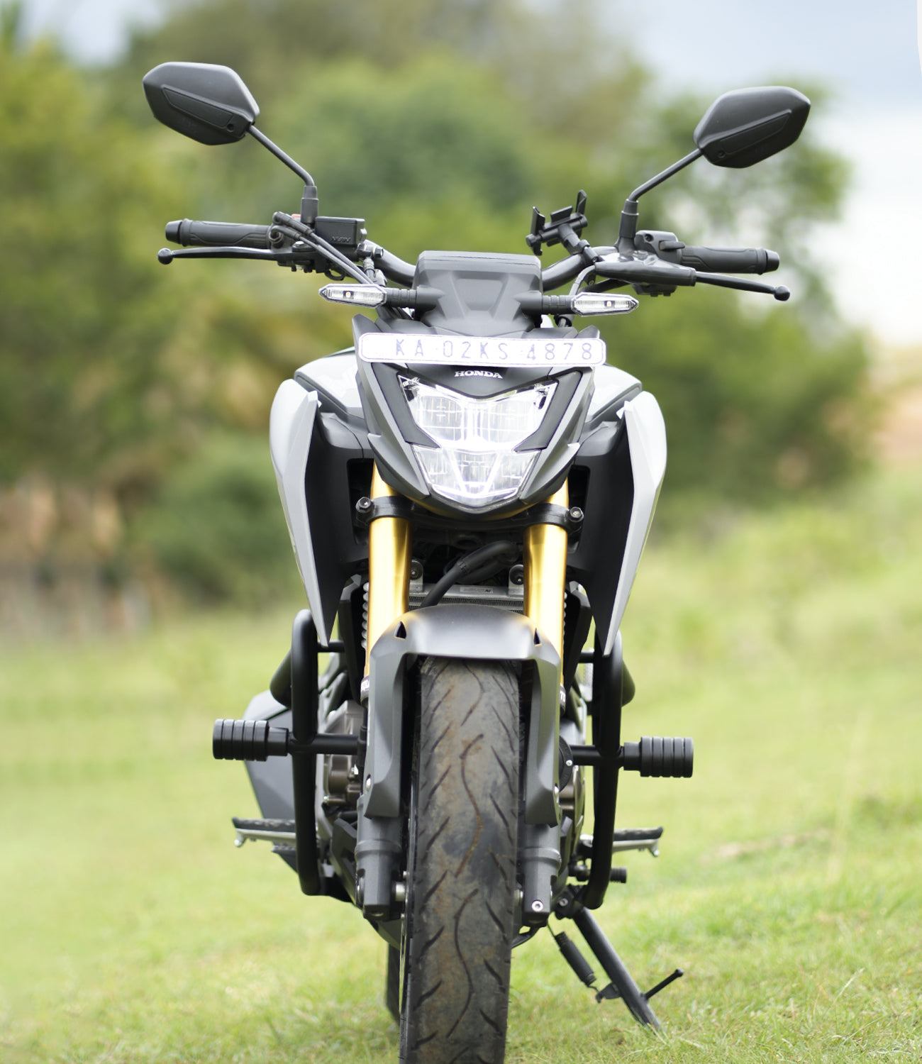 Motorcycle crash guard black for honda cb300f 