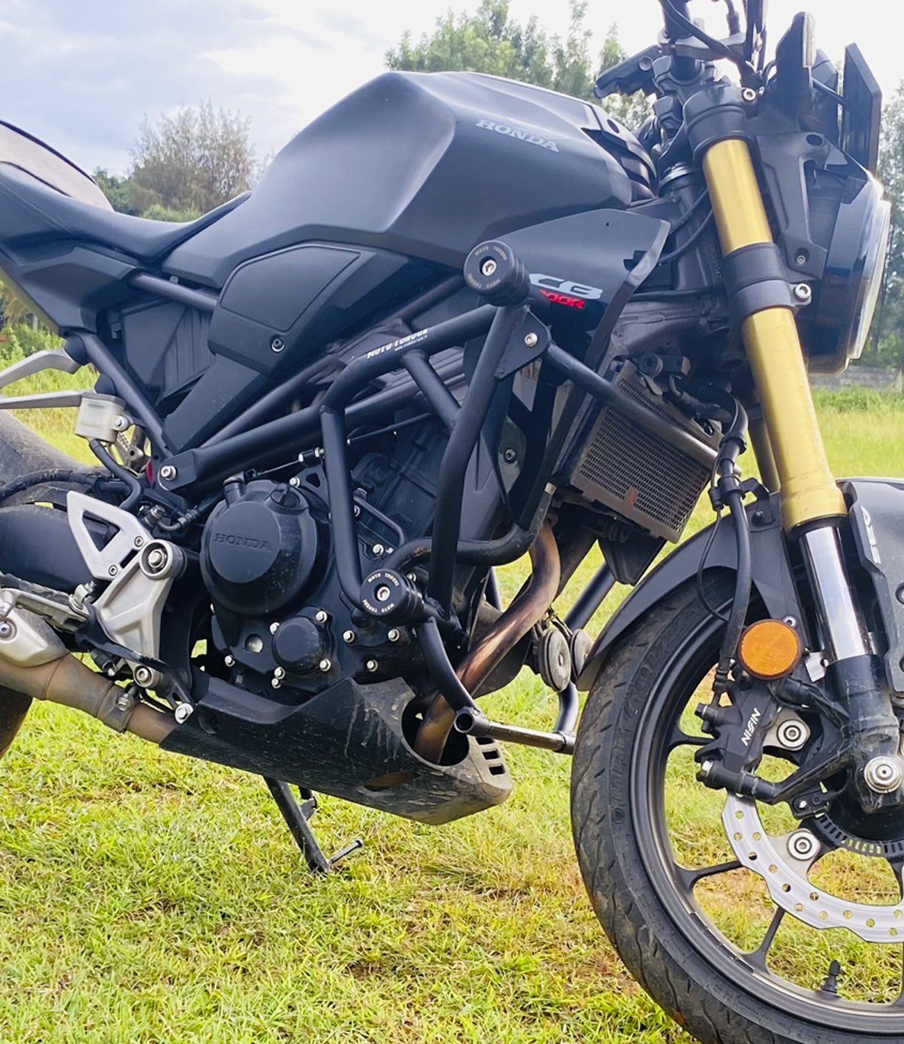 Motorcycle crash guard black for honda cb300r