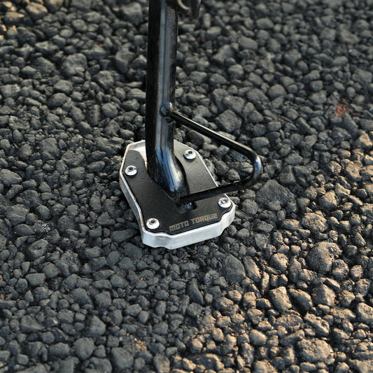 Motorcycle side stand extender silver for honda cb/nx 200 - extend durability 
