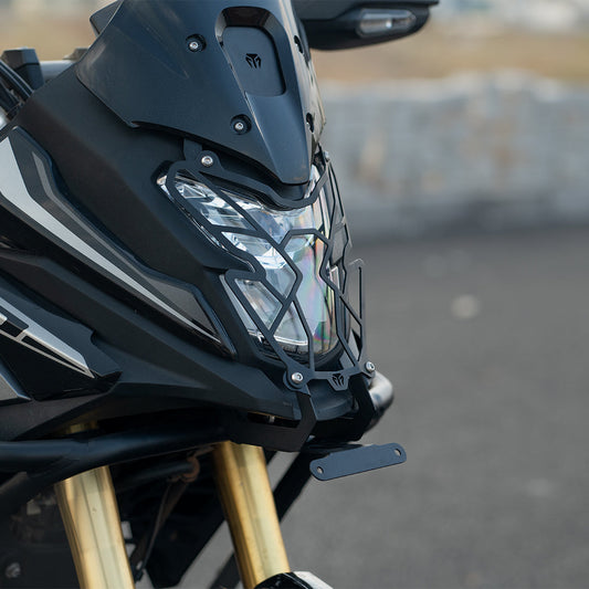 Motorcycle black headlight grill for debris protection honda NX 200 / CB 200 X