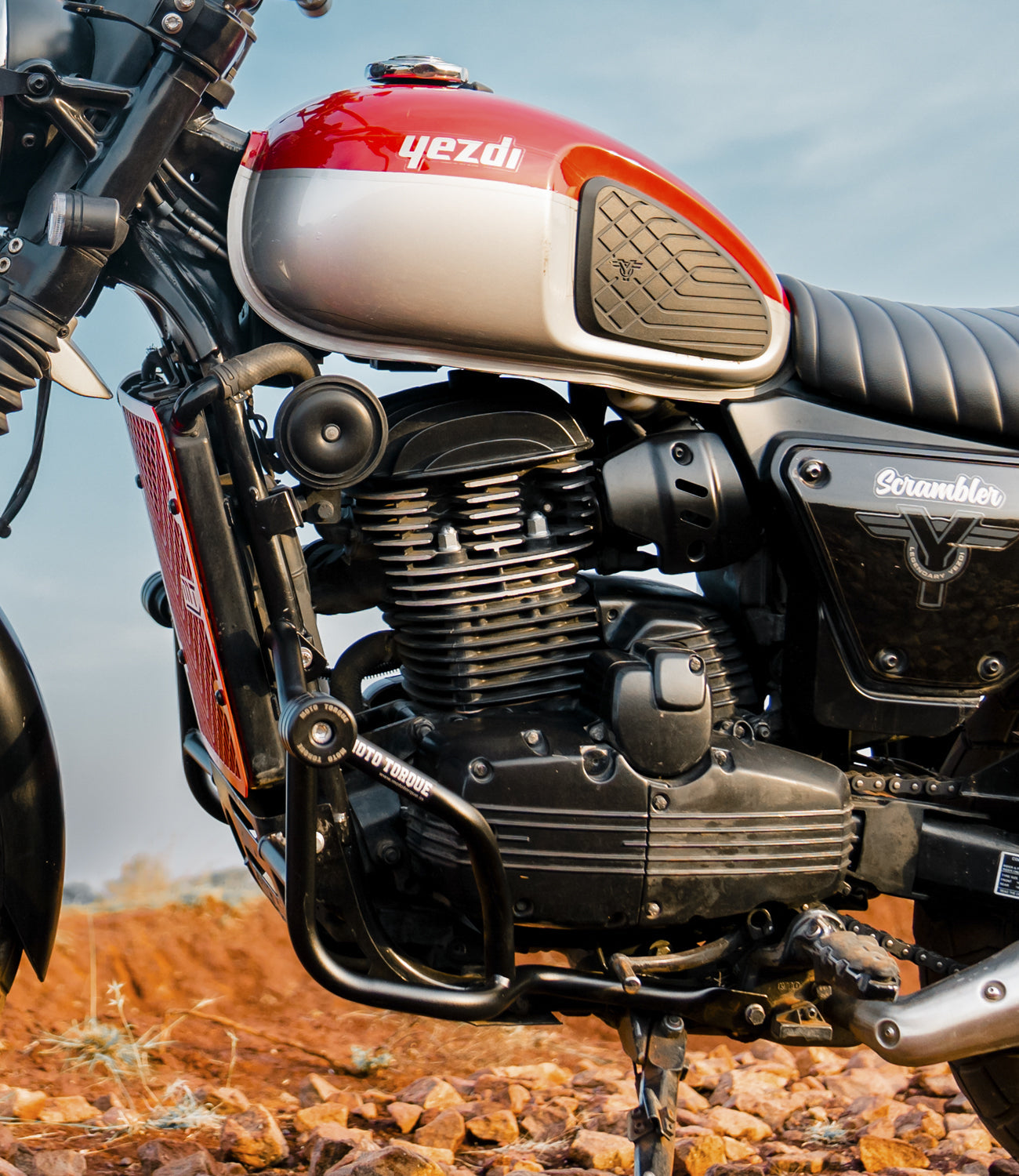 Motorcycle crash guard black for Jawa yezdi scrambler 