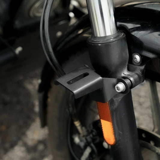Motorcycle fog / aux light mount black for royal enfield meteor 350 