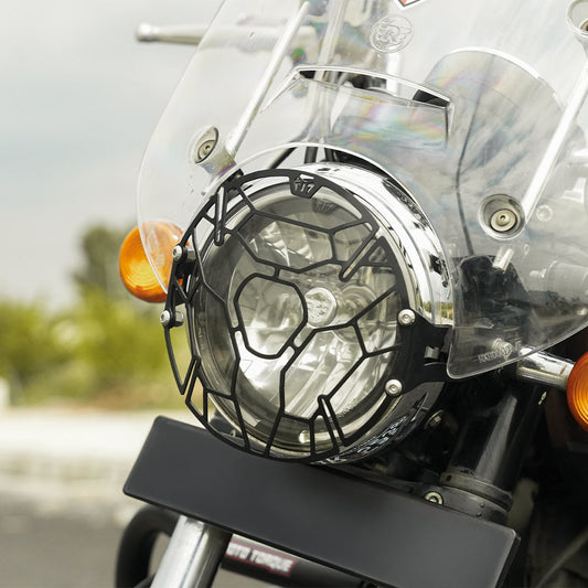 Motorcycle headlight guard black for royal enfield meteor 350
