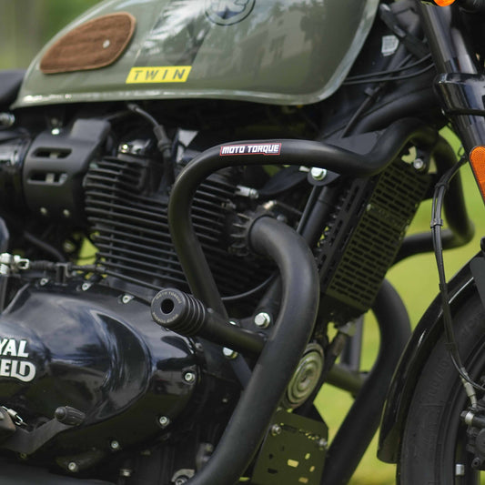 Motorcycle crash guard black for royal enfield shotgun 650, sleek protect