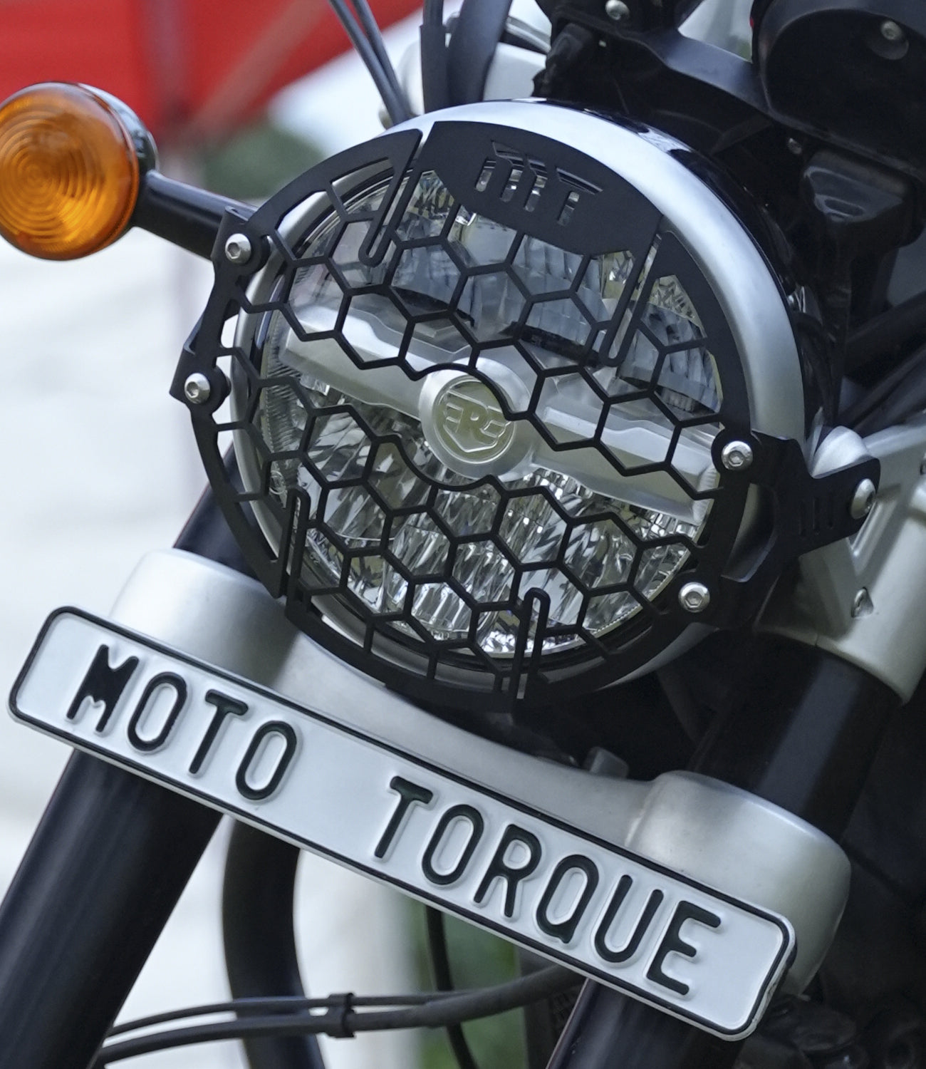 Motorcycle headlight grill black for royal enfield super meteor 650