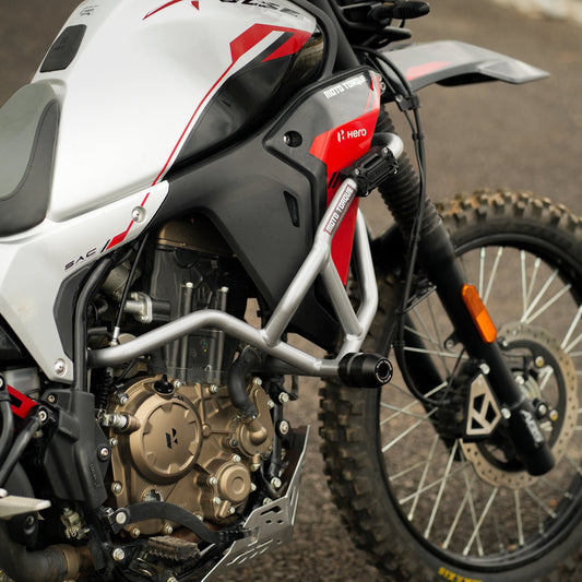 Motorcycle crash guard silver for hero xpulse 210