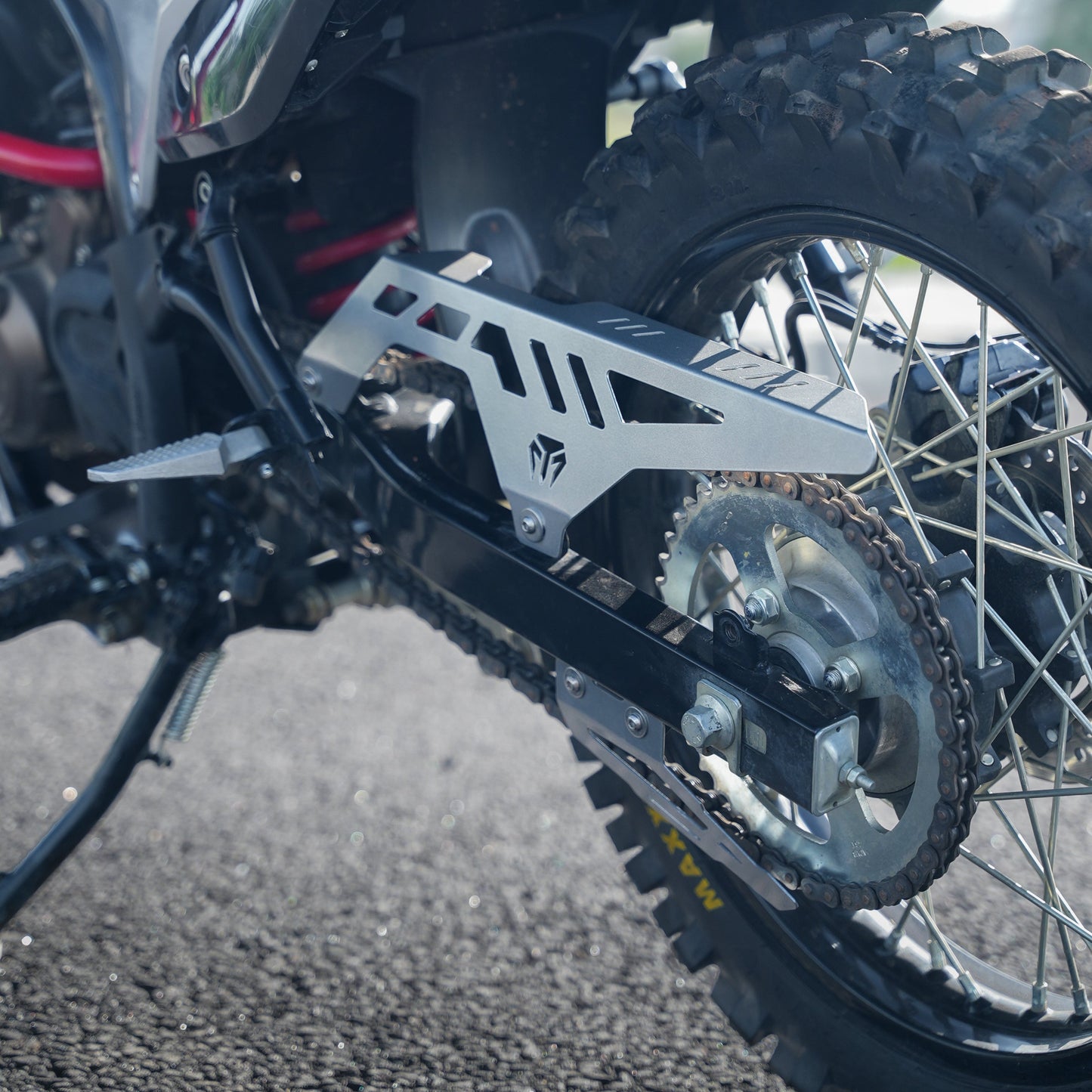 Motorcycle Chain Guard silver for hero xpulse 210 for chain protection