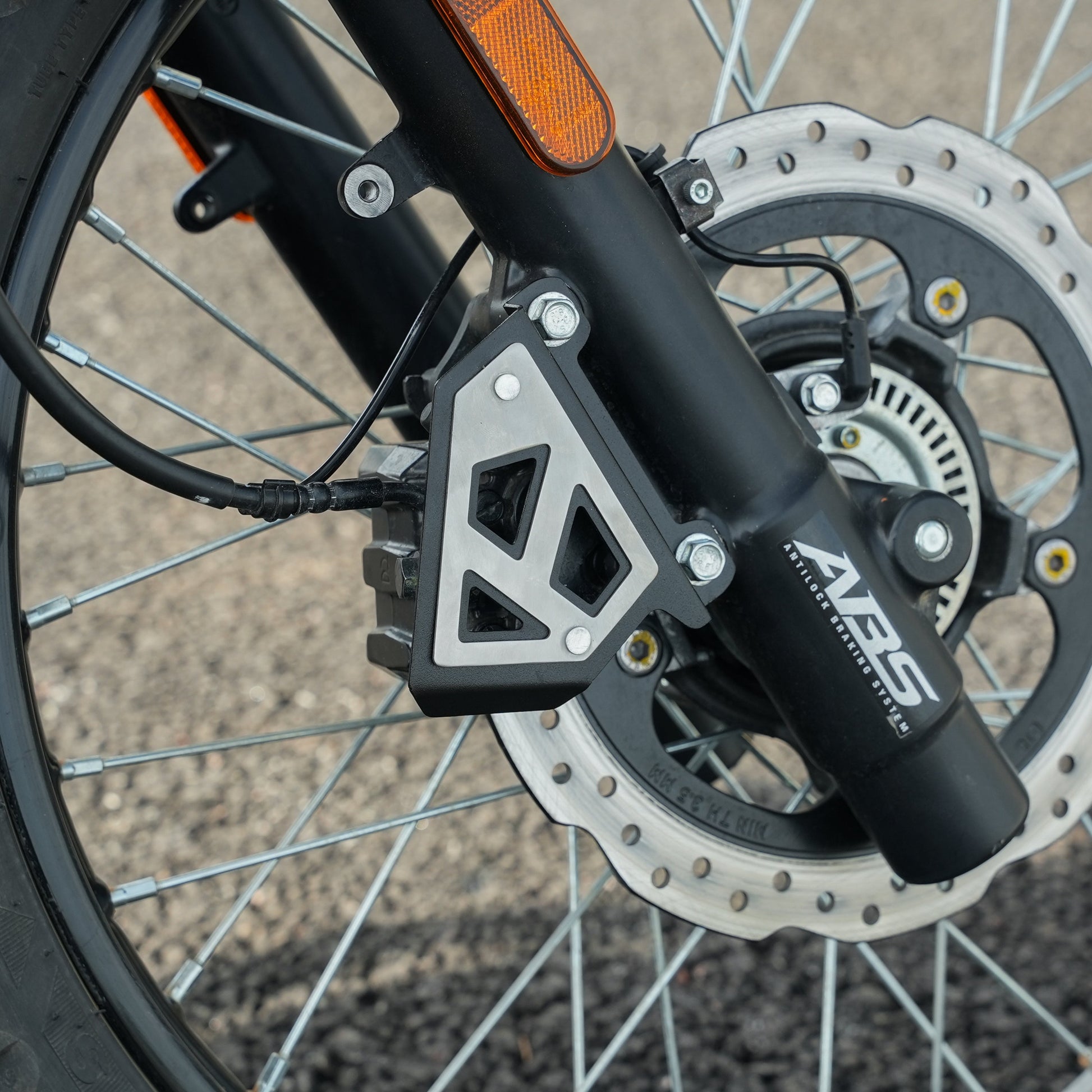Motorcycle front break caliper guard from debris black for hero xpulse 210 