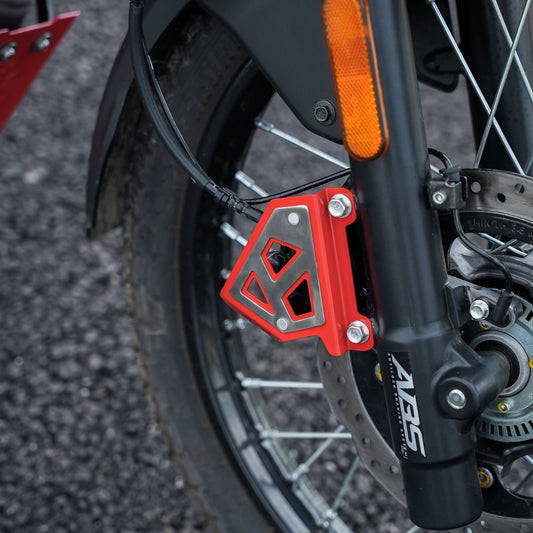 Motorcycle front break caliper guard from debris red for hero xpulse 210 