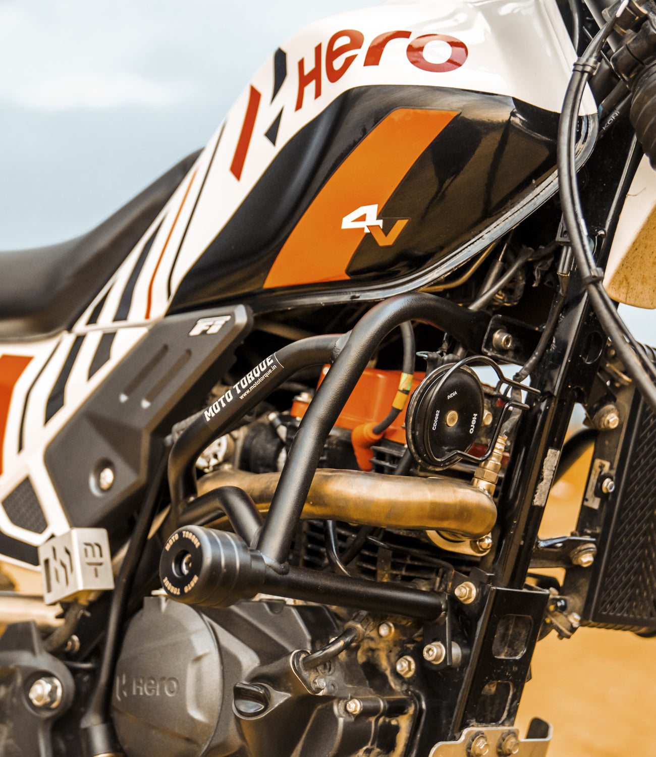 Motorcycle crash guard black for hero Xpulse rally edition