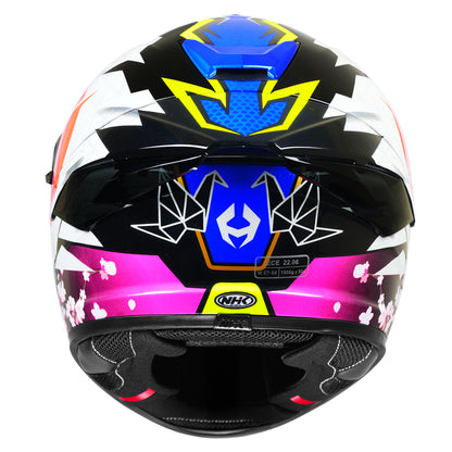 Motorcycle full face helmet Alonso lopez white red blue green decal graphic - race look, dual visor