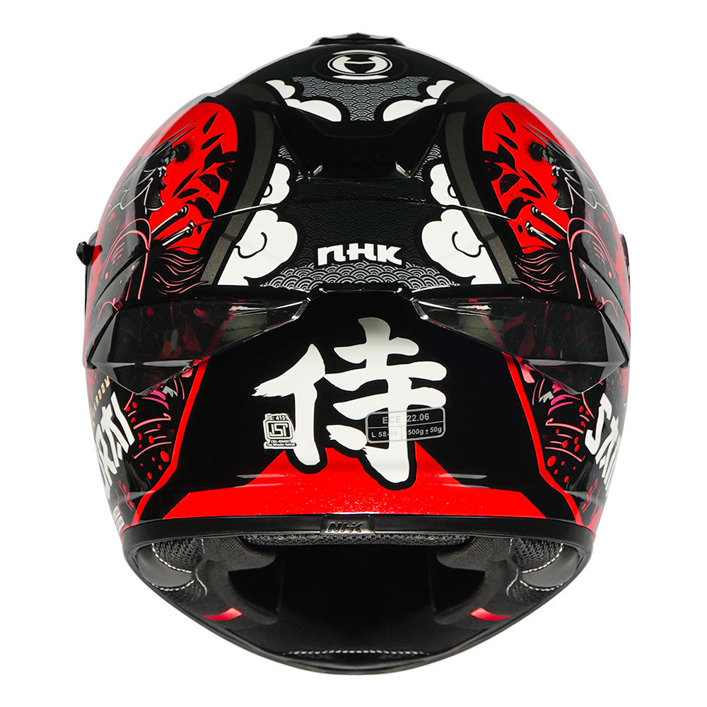 Motorcycle full face assassin japanese style Graphic glossy black red helmet - Dual visor