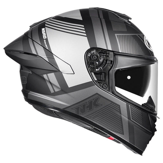 Motorcycle stripped black grey black full face helmet ISI/ECE - dual visor