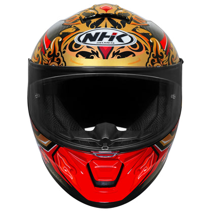 Motorcycle full face helmet indonesian ortala dragon decal black red glossy