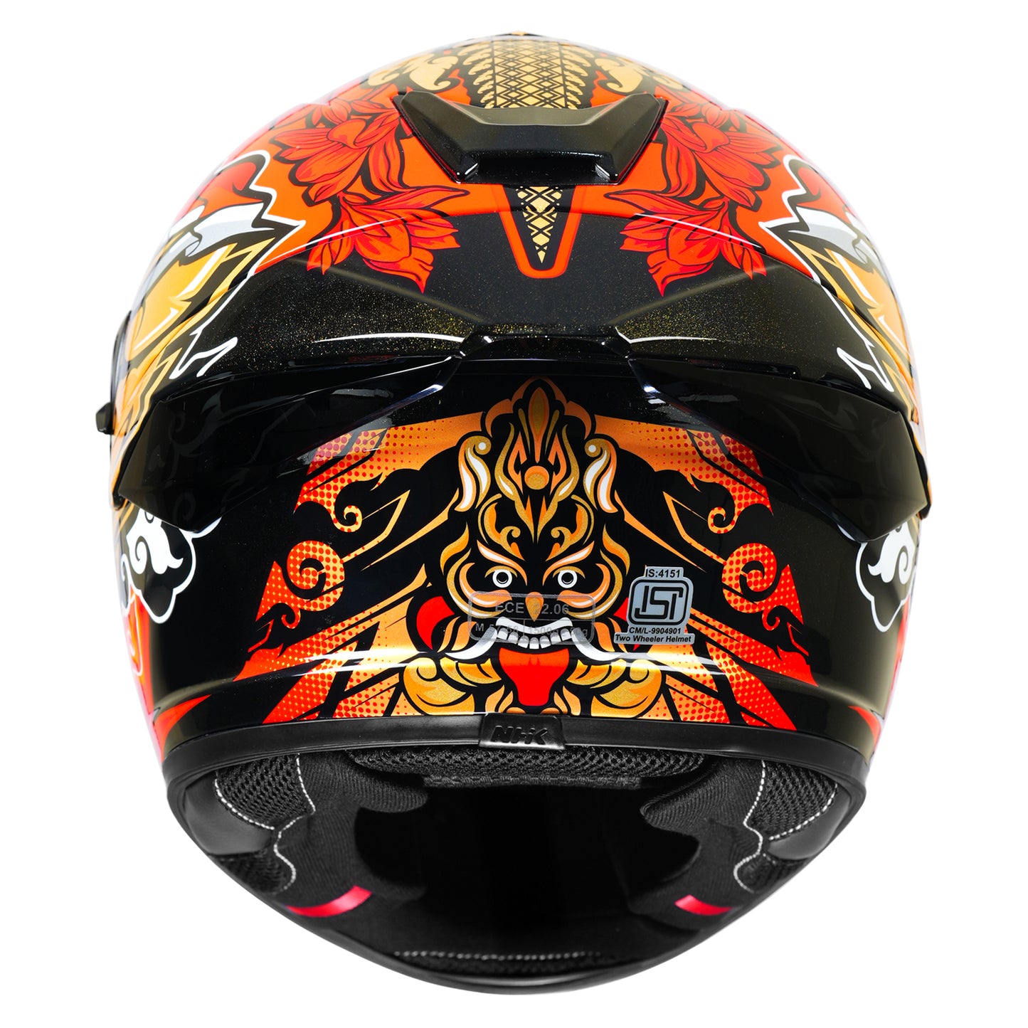 Motorcycle full face helmet indonesian ortala dragon decal black red glossy