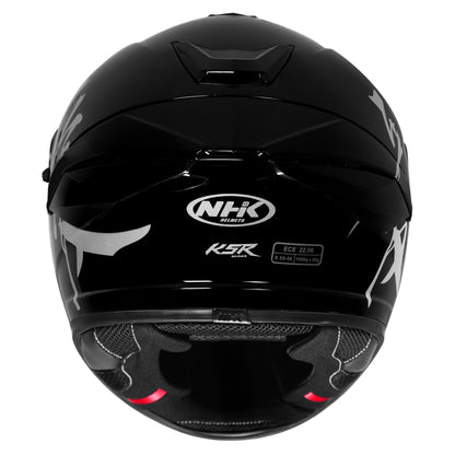 motorcycle full face helmet glossy black with white japanese words written on right side - dual visor / racing