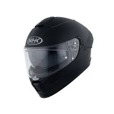 Motorcycle full face helmet matt black with dual visor