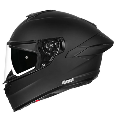 Motorcycle full face matte black helmet